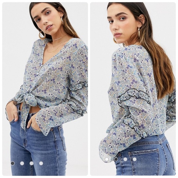 The East Order Tops - The East Order Serena long sleeve ditsy ruffle top